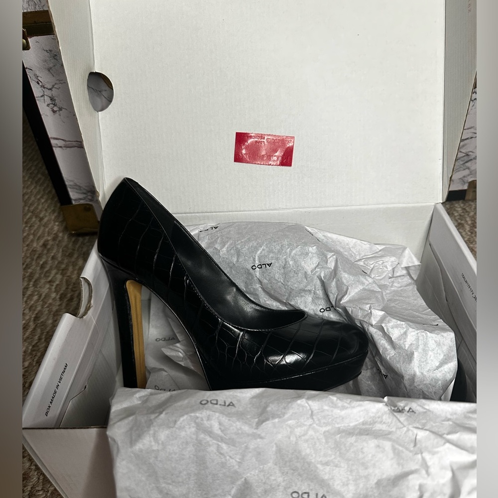 Aldo platform faux reptile leather heels - Picture 2 of 6